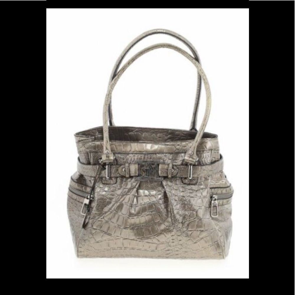Gia Milano Metallic Bag Purse Crocodile Embossed​​​​​​